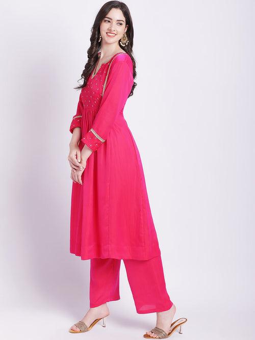 Pink Punch A-Line Kurti