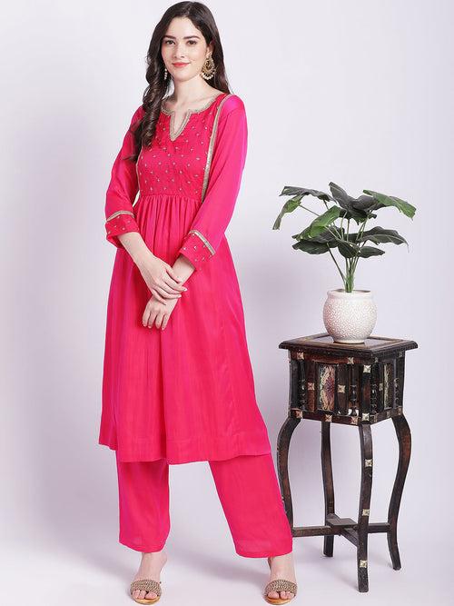 Pink Punch A-Line Kurti