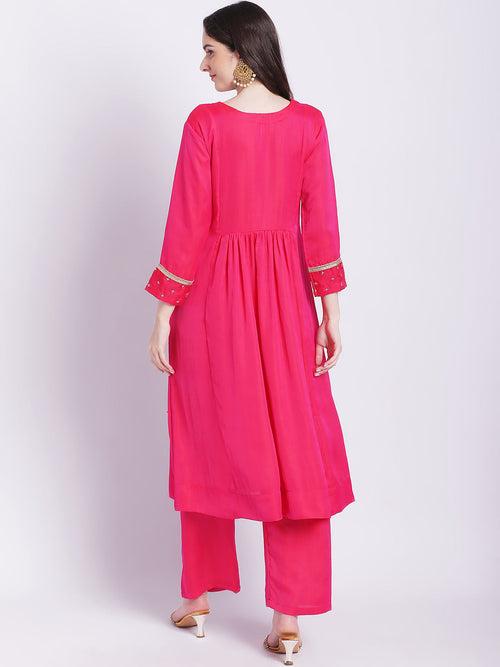 Pink Punch A-Line Kurti