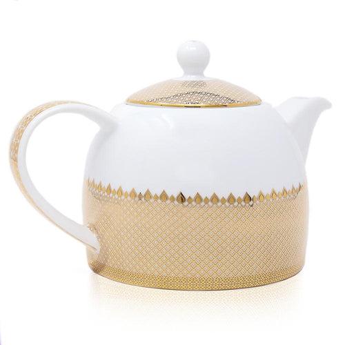 Porcelain Tea Set - Teapot(1200ml), Sugar Pot & Milk Creamer