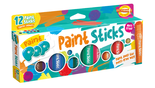 Paint Pop Classic 12 Pack Quick Dry Paint Sticks