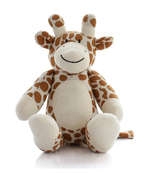 Tall Giraffe - Cotton Knitted Stuffed Soft Toy For Babies & Kids (Cashew Rust / Ivory)