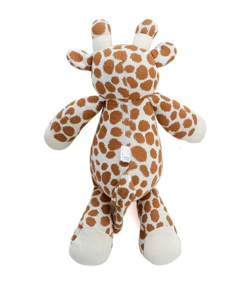 Tall Giraffe - Cotton Knitted Stuffed Soft Toy For Babies & Kids (Cashew Rust / Ivory)