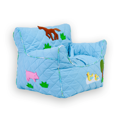 Farm animal Quilted Blue - Beanchair Cover (Small)