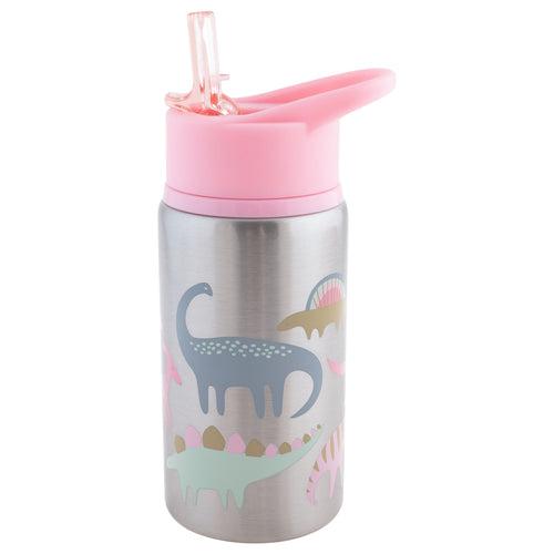 Stainless Steel Water Bottle - Pink Dino