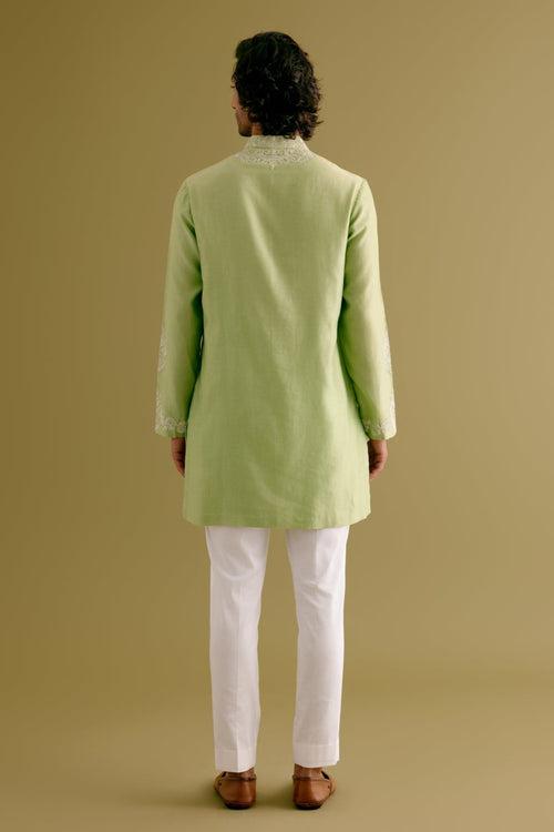 Pistachio Green Dori Embroidered Kurta Set