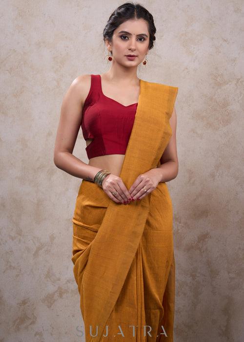 Trendy maroon cotton silk sleeveless blouse