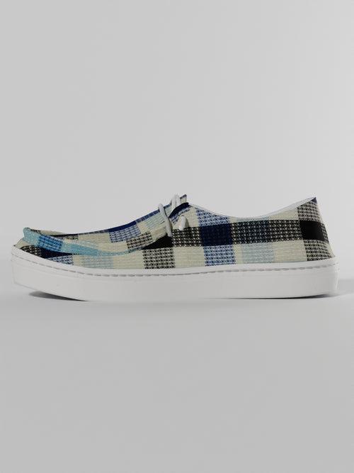 The Luna Blue Check Textured