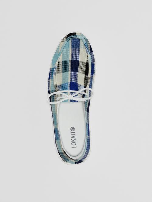 The Luna Blue Check Textured