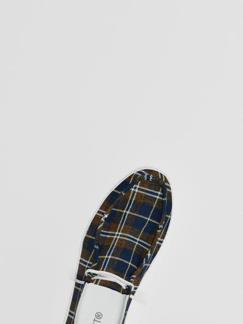 The Luna High Top Brown Tartan