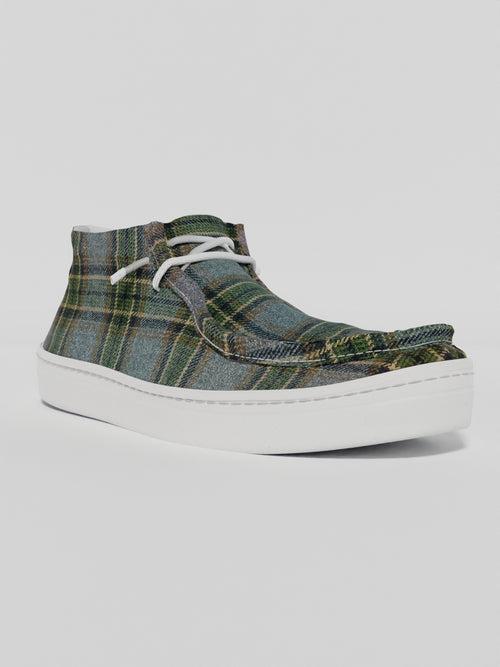 The Luna High Top Grey Check Woollen