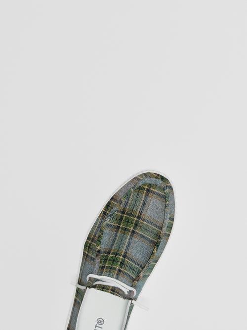 The Luna High Top Grey Check Woollen