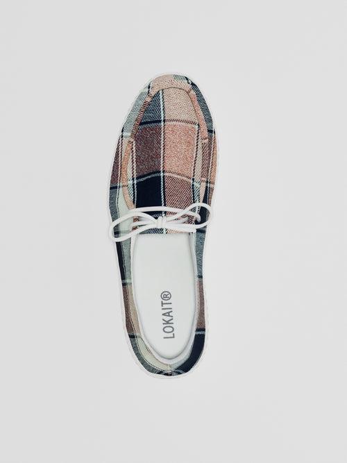 The Luna Navy & Peach Tartan 1