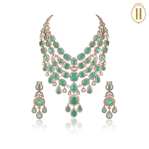 Fiona Emerald Layered Heritage Statement Necklace