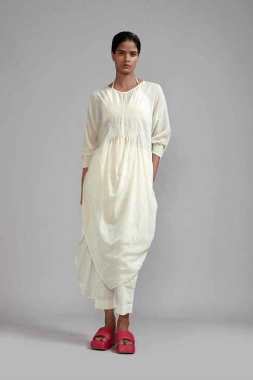 Off-White Smocked Cowl Tunic