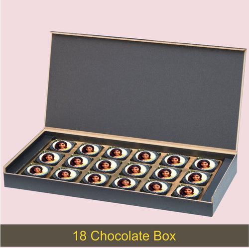 Elegant Blue Personalised Diwali Gift Box with Printed Chocolates