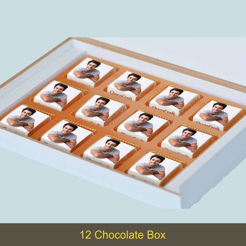 Photo Chocolates in Personalised Birthday Gift Box (with Wrapped Chocolates)