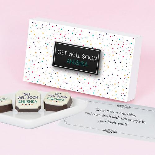 Colourful Personalized Get Well Soon Gift (with Printed Chocolates)