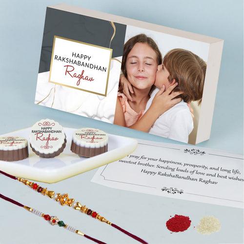 Sibling Love - Gift with Printed Chocolates (Rakhi Pack Optional)