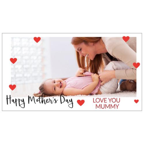 Hearts Theme Mother's Day Gift Personalised with Photo (with Wrapped Chocolates)