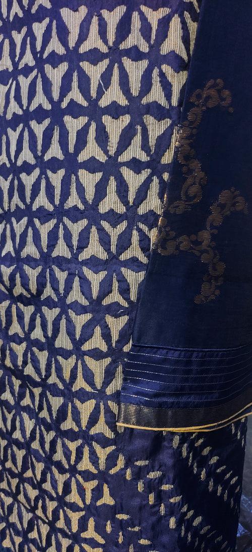 Semi Stitched Formal Chanderi Suit Set