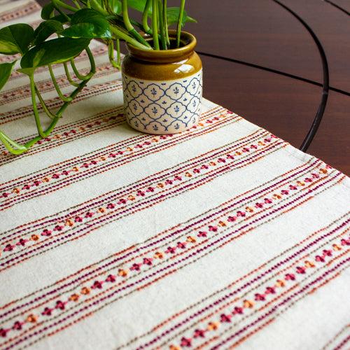 Banu Striped Embroidered Runner