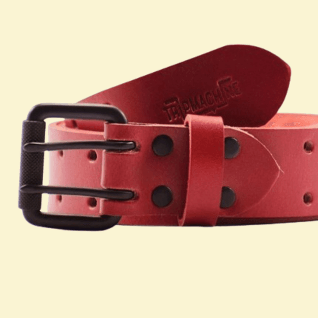 belt - cherry red double pin