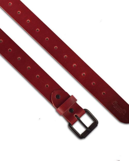 belt - cherry red single pin