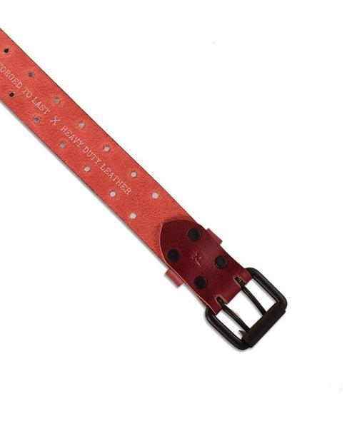 belt - cherry red double pin