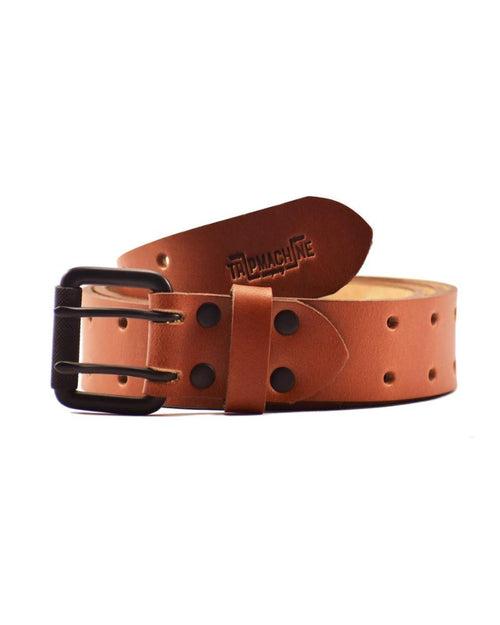 belt - vintage tan double pin