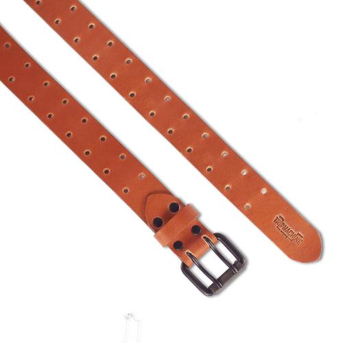 belt - vintage tan double pin