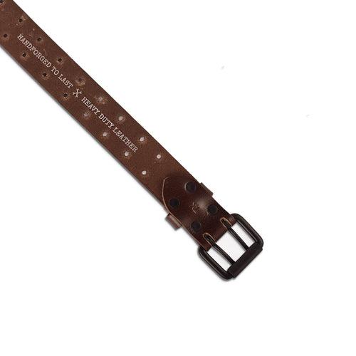 belt - tobacco brown double pin