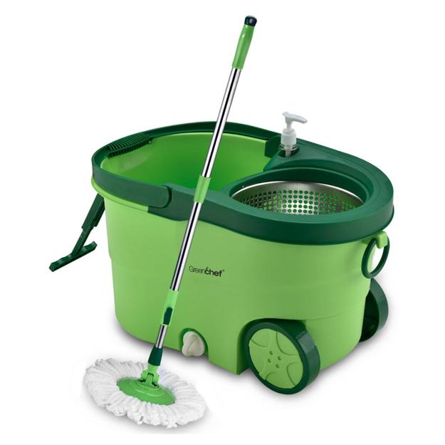 Greenchef 360 Degree Spin Mop With Set Green