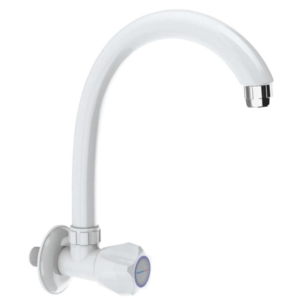 Watertec M Series Wall Mounted Sink Tap Long Spout White MS-103017