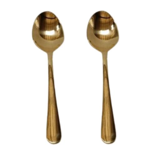 Indian Art Villla  Brass Shine Finish Plain Desert Spoon, Length-5.9 Inches