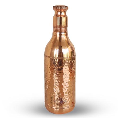 IndianArtVilla Hammered Copper Cocktail Wine Shaker Bottle, Mixing & Serving Drinks, Barware, 900 ML