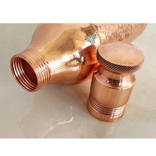 IndianArtVilla Hammered Copper Cocktail Wine Shaker Bottle, Mixing & Serving Drinks, Barware, 900 ML