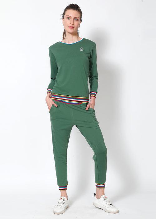 Basil Green Comfy Top + Joggers Ensemble