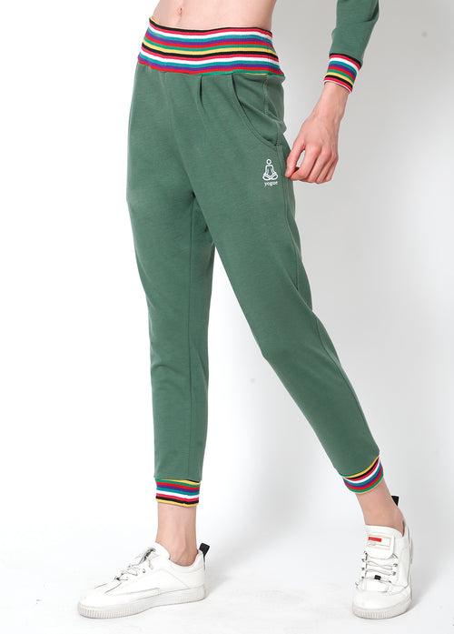 Basil Green Tapered Fit Joggers