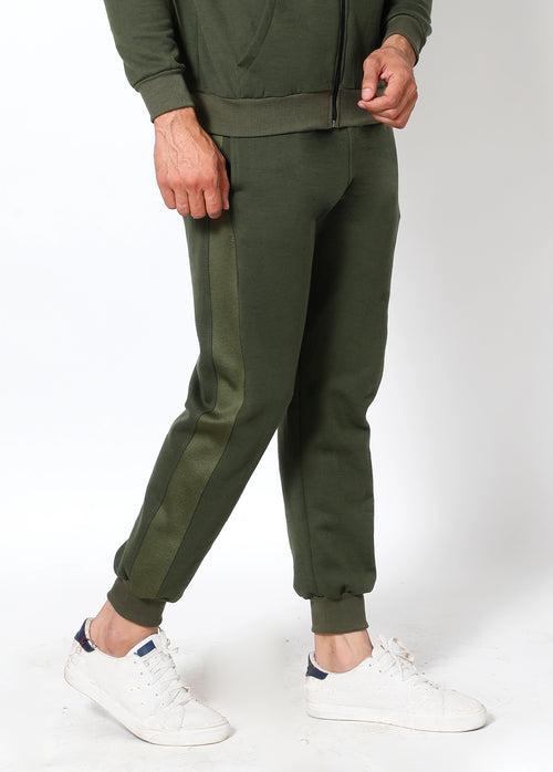 Olive Stripes Thermal Joggers