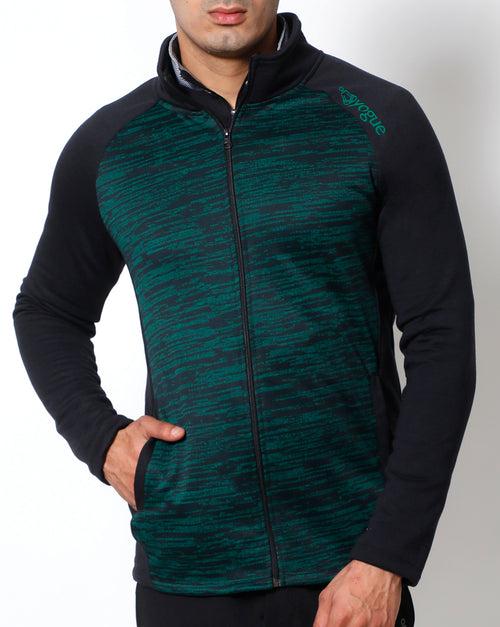 Black & Bottle Green Slim Fit Jacket