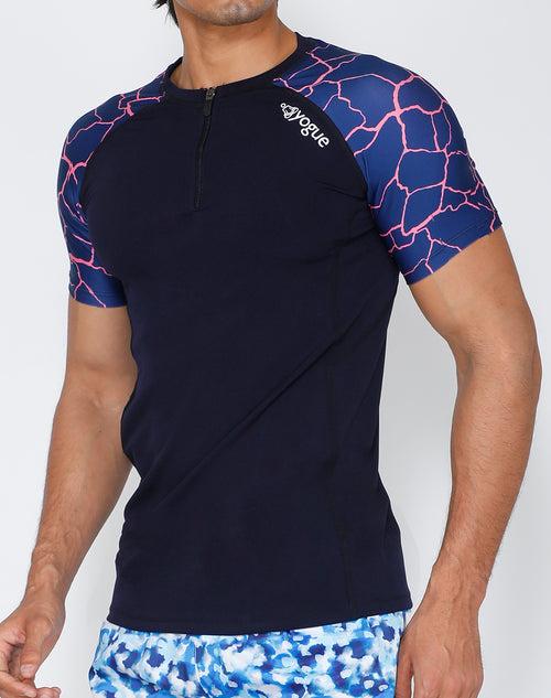 Navy & Pink Compression T-Shirt