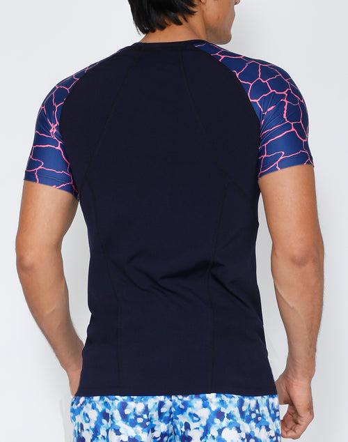 Navy & Pink Compression T-Shirt