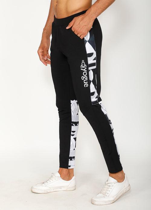 Post-Modern B&W Slim-Fit Trackpants