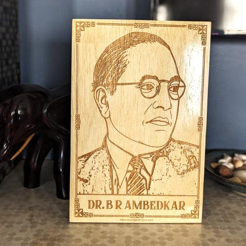 Dr. B. R Ambedkar Engraved Wood Plaque