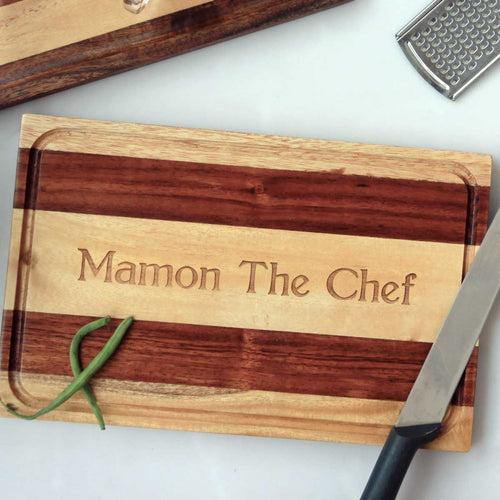 Personalized Engraved Wood Chopping Board & Serving Tray| 2pc Gift Set