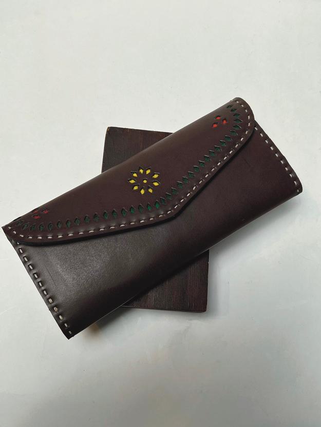 Apple Leather Wallet - Brown