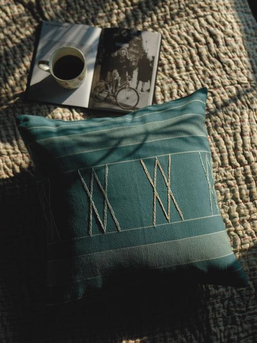 Handwoven Cushion Cover - Blue