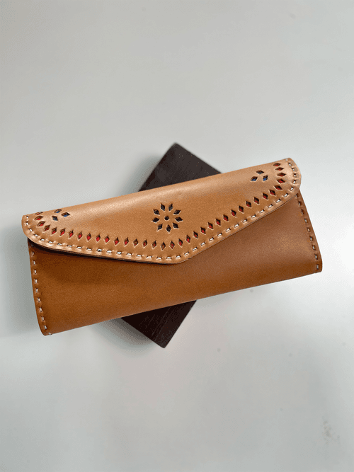 Apple Leather Wallet - Tan