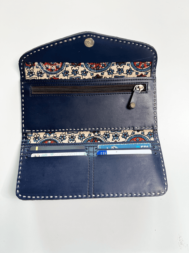 Apple Leather Wallet - Indigo